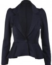 New-Ladies-Long-Sleeve-Peplum-Flared-Frill-Womens-Fitted-Button-Blazer-Smart-Jacket-Black-Size-12-0
