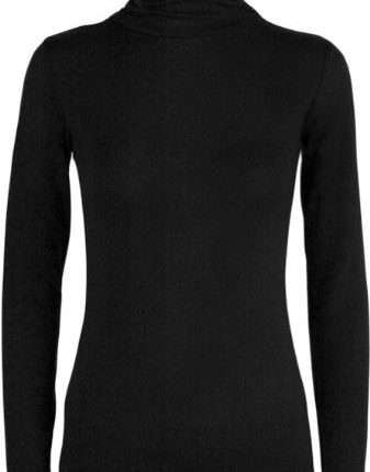 New-Ladies-Turtle-Neck-Long-Sleeved-Stretch-Plain-Polo-Top-Womens-Jumper-Black-1214-0