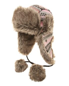 New-Mens-Women-Unisex-Adult-Fur-Trimmed-Warm-Thermal-Winter-Trapper-Fashion-Hat-In-A-Knitted-Fairisle-Design-A835-58cm-Pink-0