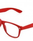 New-Unisex-Mens-Ladies-Neon-Red-Wayfarer-Glasses-Geek-Sunglasses-with-Clear-Lense-0