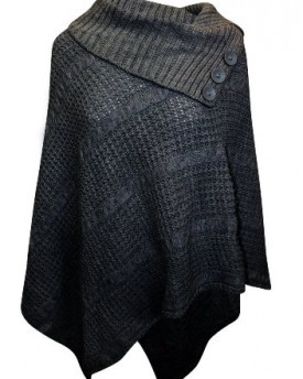 New-Womens-Big-Plus-Size-Cable-Knitted-3-Button-Cape-Poncho-Ladies-Jumper-24-26-Charcoal-0