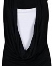 New-Womens-Cowl-Gathered-Neckline-Contrast-Insert-Ladies-Sleeveless-Stretch-Long-Vest-T-Shirt-Top-Black-Size-12-14-0