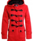 New-Womens-Duffle-Trench-Hooded-Pocket-Ladies-Coat-Jacket-14-Red-0-0