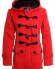 New-Womens-Duffle-Trench-Hooded-Pocket-Ladies-Coat-Jacket-14-Red-0