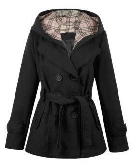 New-Womens-Ladies-Double-Breasted-Trench-Mac-Hooded-Wool-Mix-Belted-Coat-Jacket-Black-UK-16-AUS-16-US-12-0