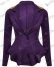 New-Womens-Ladies-Long-Sleeves-Spikes-Peplum-One-Button-Jacket-Coat-Blazer-Top-0-5