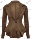 New-Womens-Ladies-Long-Sleeves-Spikes-Peplum-One-Button-Jacket-Coat-Blazer-Top-0-6