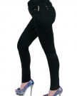 New-Womens-Ladies-waist-high-Jeans-colored-Golden-Button-Golden-Chain-detail-on-Pockets-36-Black-0-1