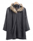 New-Womens-Oversized-Loose-Knit-Cardigan-Faux-Fur-Hooded-Coat-Zip-Jacket-Parkas-Gray-0-0