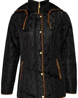 New-Womens-Plus-Size-Padded-Quilted-Hooded-Winter-Jackets20-Black-0