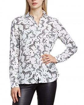 Olsen-Womens-Zebra-Print-Regular-Fit-Long-Sleeve-Shirt-Off-White-Size-18-0