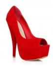 PEEPTOE-Red-Faux-Suede-Stiletto-Very-High-Heel-Platform-Peep-Toe-Shoes-Size-UK-6-EU-39-0-0