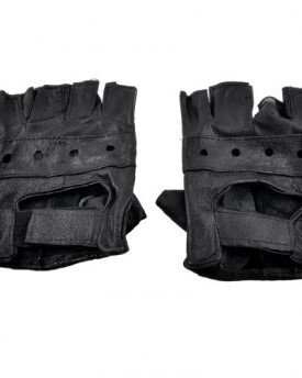 Pair-Detachable-Closure-Black-Faux-Leather-Driving-Gloves-for-Man-0