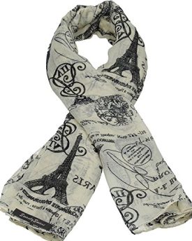 Paris-theme-Eifel-tower-Print-Scarf-in-Grey-0