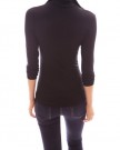 PattyBoutik-Polo-Collar-Long-Sleeve-Stretch-Pullover-Blouse-Top-Black-12-0-2