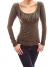 PattyBoutik-Scoop-Neck-Ruched-Gathered-Long-Sleeve-Blouse-Top-Green-12-0-0