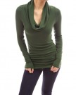PattyBoutik-Soft-Comfy-Cowl-Neck-Long-Sleeve-Stretch-Causal-Blouse-Tunic-Knit-Top-Green-14-0-0