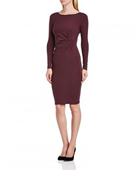 Peopletree-Womens-Abigail-Twist-Body-Con-Long-Sleeve-Dress-Purple-Bordeaux-Size-8-0