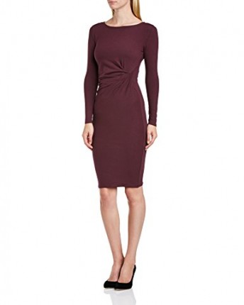 Peopletree-Womens-Abigail-Twist-Body-Con-Long-Sleeve-Dress-Purple-Bordeaux-Size-8-0