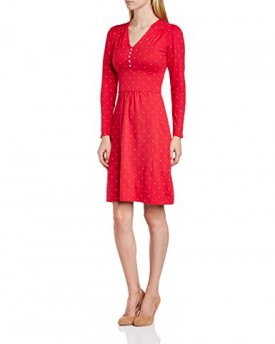 Peopletree-Womens-Essie-Diamond-Print-Tea-Polka-Dot-Long-Sleeve-Dress-Red-Size-8-0