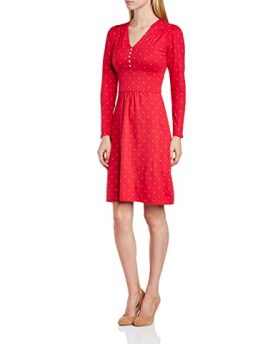 Peopletree-Womens-Essie-Diamond-Print-Tea-Polka-Dot-Long-Sleeve-Dress-Red-Size-8-0