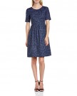 Peopletree-Womens-Georgia-Leaf-Print-Tea-Floral-Short-Sleeve-Dress-Blue-Navy-Size-8-0