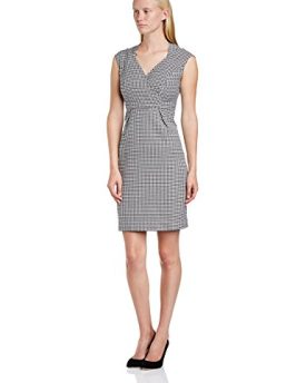 Peopletree-Womens-Isabel-Houndstooth-Tulip-Striped-Sleeveless-Dress-Black-Size-10-0