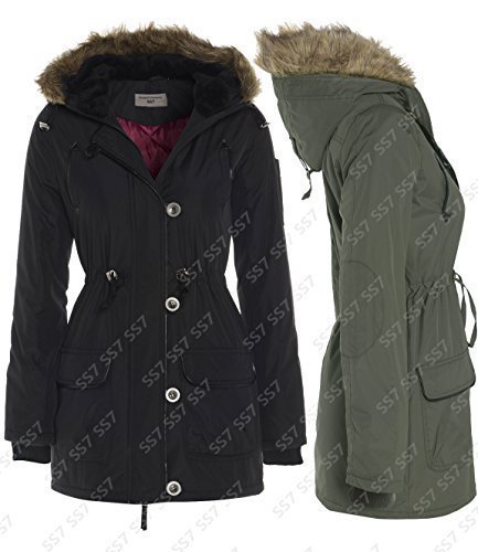 Plus Size Women's Parka Coat Size 18, 20, 22, 24 (UK - 18, Black) - Top ...