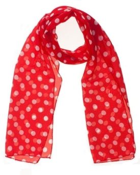 Polka-Dot-Womens-Chiffon-Scarf-In-Red-0