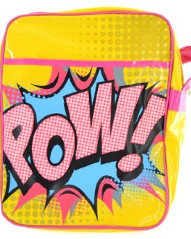Pow-Comic-Strip-Yellow-Pink-34cm-x-26cm-Shoulder-Bag-With-Pink-Strap-0