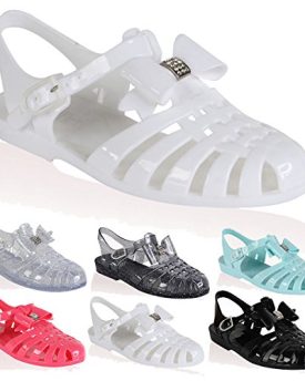 RETRO-JELLY-SANDALS-LADIES-WOMENS-GIRLS-SUMMER-BEACH-FLAT-FLIP-FLOPS-SHOES-SIZE-UK-5-White-Rubber-Silver-Diamante-Bow-0