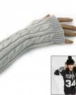 RHX-Women-Leisure-Long-Style-Braided-Knit-Arm-Winter-Warmer-Fingerless-Gloves-Grey-0-1