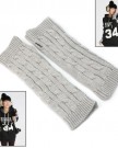 RHX-Women-Leisure-Long-Style-Braided-Knit-Arm-Winter-Warmer-Fingerless-Gloves-Grey-0-2