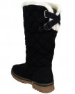 S2A-New-Womens-Ladies-Quilted-Faux-Fur-Lined-Thick-Sole-Mid-Calf-Boot-Shoes-Black-Size-6-UK-0-1