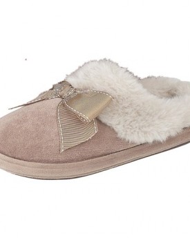 S6-Opulence-Womens-fleecy-lined-mule-with-fur-collar-and-bow-trim-slippers-7-Mink-0