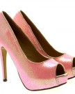 SEXY-PARTY-GLITTER-SHIMMER-PLATFORM-STILETTO-HIGH-HEEL-LADIES-WOMENS-PEEP-TOES-SHOES-PINK-5-0-0