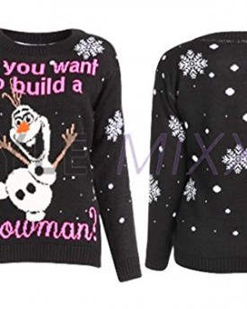 STYLE-MIXX-Do-You-Want-To-Build-Snowman-Olaf-Frozen-Christmas-Jumper-Sweater-Top-Xmas-Gift-SM-8-10-BLACK-0