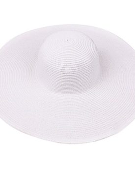 SWT-Ladies-Superb-Summer-Sun-Beach-Floppy-Derby-Hat-Wide-Large-Brim-Straw-White-0