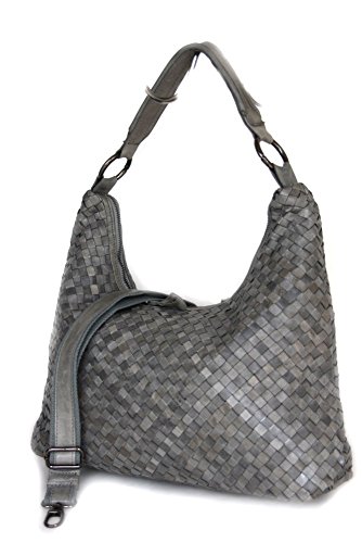 Shopper Beuteltasche Mittelgroß geflochten (41 / 24 / 12) echtes Leder Mod GF 4017 -2 Gtrau Italy - Image 3