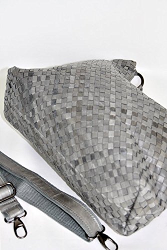 Shopper Beuteltasche Mittelgroß geflochten (41 / 24 / 12) echtes Leder Mod GF 4017 -2 Gtrau Italy - Image 4