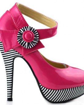 Show-Story-Hot-Pink-Flower-Ankle-Strap-Stripe-Stiletto-High-Heel-Platform-PumpsLF30404HP396UKHot-Pink-0