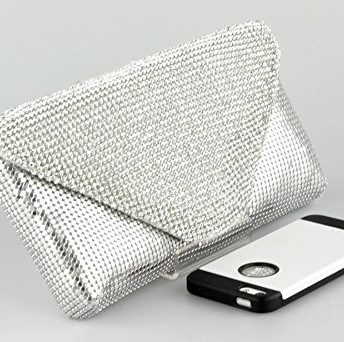 Silver-Diamante-and-Mesh-Envelope-Style-Clutch-Handbag-0