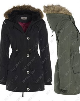 Size-16-22-Parka-Military-Coat-Black-Jacket-22-0