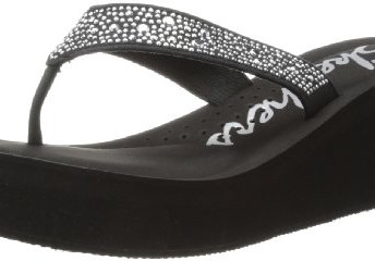 Skechers-Womens-Tropicanas-Thong-Sandals-Black-Noir-Blk-7-40-EU-0