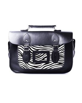 Small-Black-Satchel-with-Zebra-Print-Pocket-0