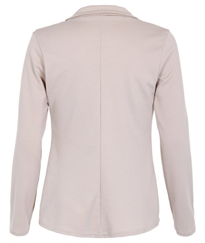 Smart Ponte Tailored Jersey Slim Fitted Office Jacket Coat Blazer Party Summer (Stone,18 ) - Image 3