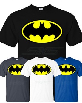 SnS-Online-Mens-Boys-Womens-Ladies-Girls-Unisex-T-shirt-Tee-Top-Cotton-Batman-T-Shirt-Black-S-Chest-34-36-0