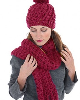 Socks-Uwear-Harper-Womens-Crochet-Knitted-Beanie-Hat-Scarf-Winter-Set-Plum-0
