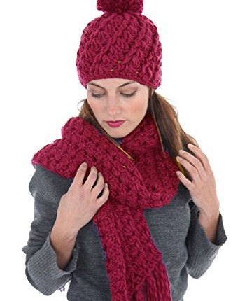 Socks-Uwear-Harper-Womens-Crochet-Knitted-Beanie-Hat-Scarf-Winter-Set-Plum-0