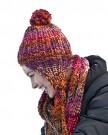 Socks-Uwear-Ladies-Knitted-Trapper-Hat-Scarf-Flip-Mitt-Glove-Winter-Set-Orange-0